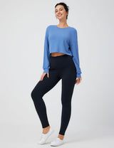 Baleaf Women's Evergreen Modal Oversized Cropped Top (Website Exclusive) dbd090  Blue Full