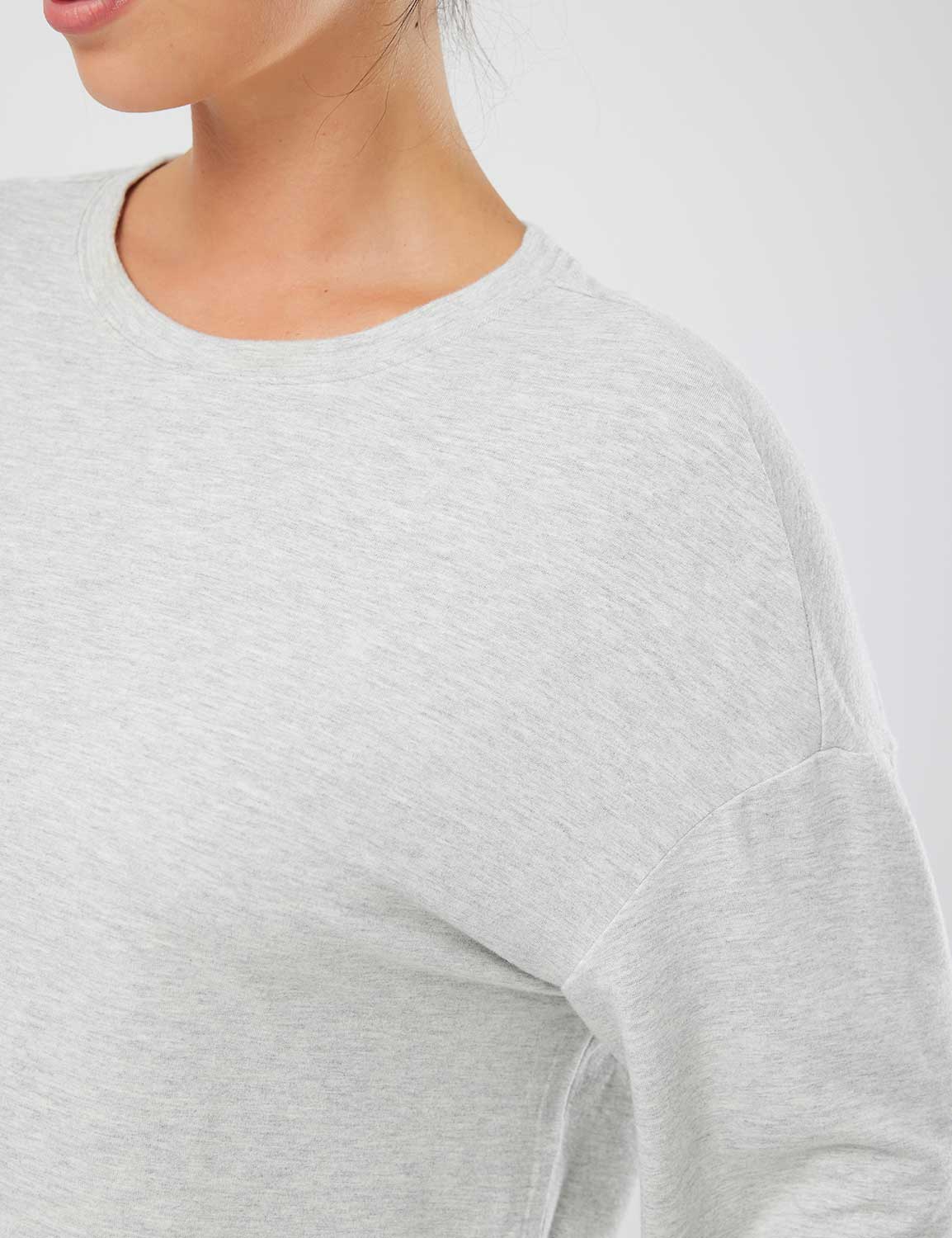 Baleaf Women's Evergreen Modal Oversized Cropped Top (Website Exclusive) dbd090 Grey Details