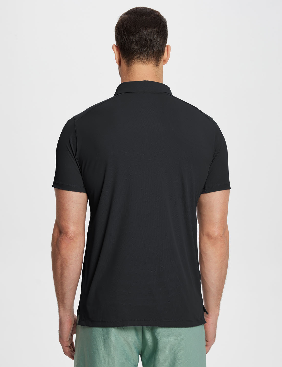 Baleaf Men's Laureate UPF50+ Golf Polo Shirt (Website Exclusive) dfa020 Jet Black Back