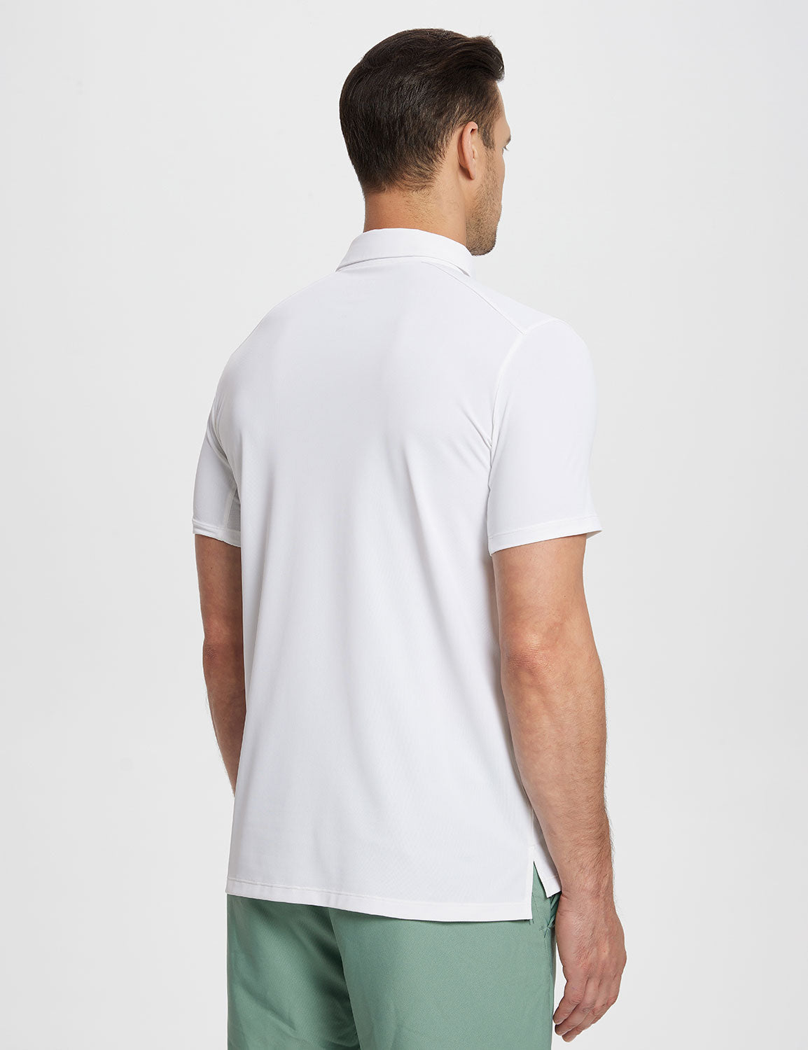 Baleaf Men's Laureate UPF50+ Golf Polo Shirt (Website Exclusive) dfa020 Lucent White Back