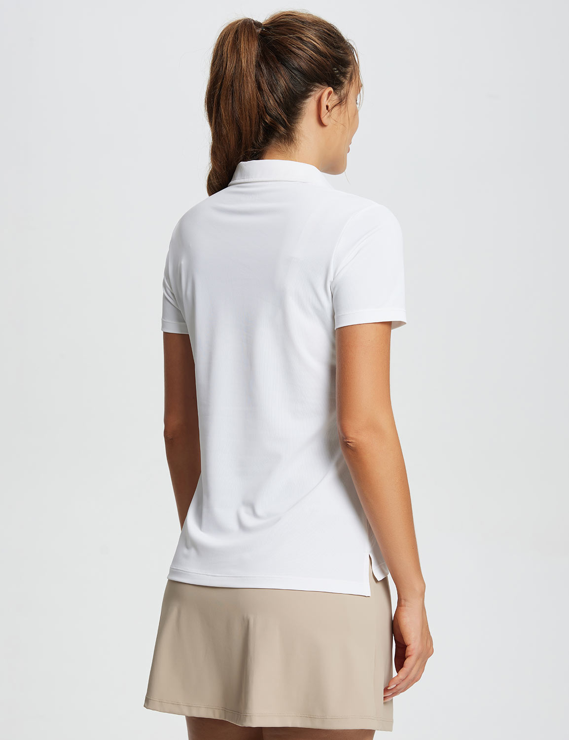 Baleaf Women's Flyleaf UPF50+ Polo Shirt (Website Exclusive) dfa024 Lucent White Back