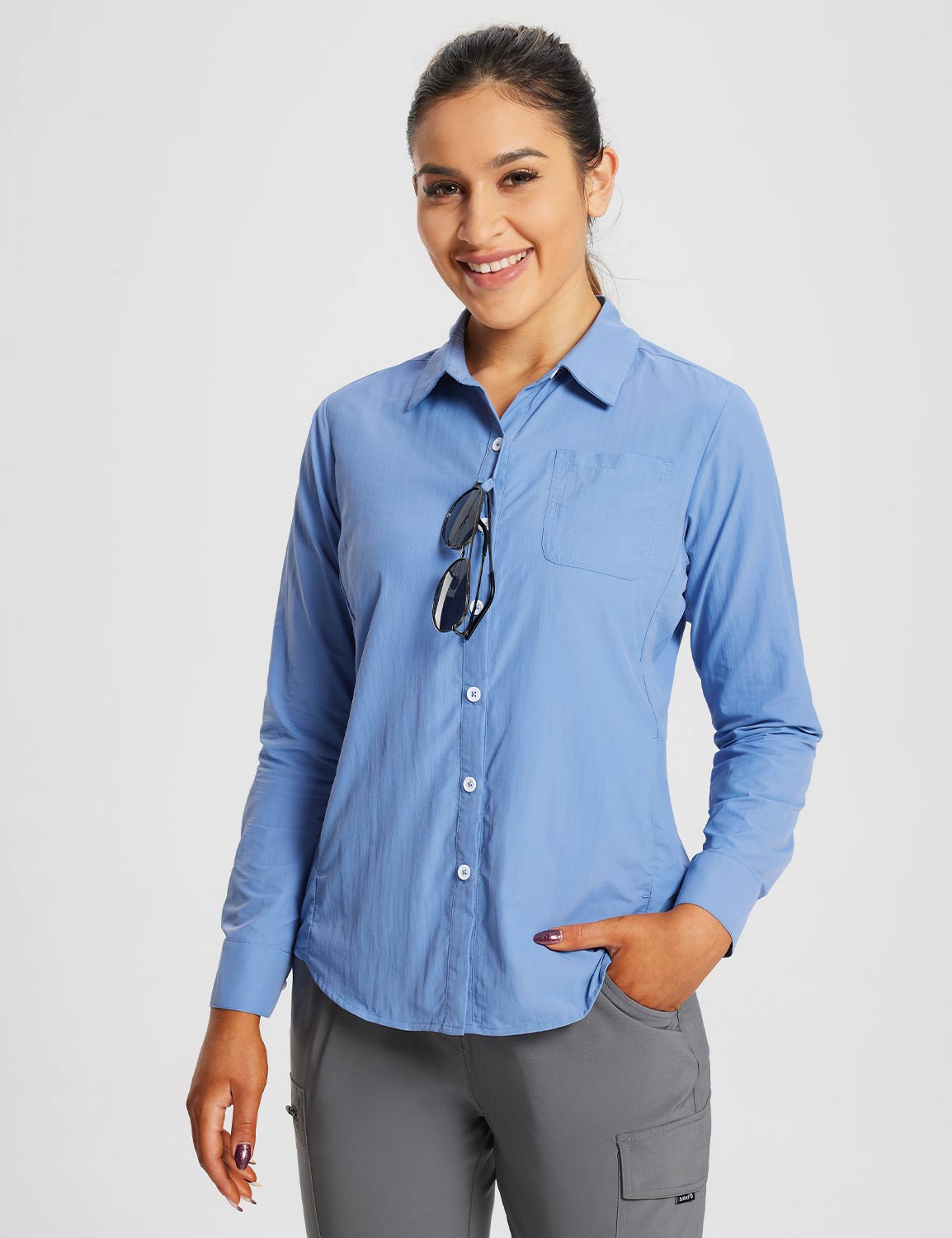 Baleaf Women's Quick-Dry UPF 50+ Sun Shirts Ashleigh Blue Main